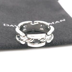 David Yurman 925 Sterling Silver 8'mm Chairman Cable Ring Size 10 w/ Pouch